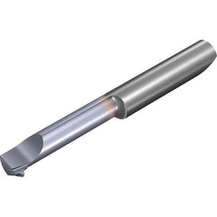 Vargus - 16mm Cutting Depth, 5.8mm Diam, Internal Thread, Solid Carbide, Single Point Threading Tool - TiCN Finish, 41mm OAL, 5mm Shank Diam, 2.4mm Projection from Edge, 1mm Max Pitch, 60° Profile Angle - Exact Industrial Supply