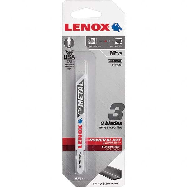 Lenox - Jig Saw Blades Blade Material: Bi-Metal Blade Length (Inch): 3-5/8 - Eagle Tool & Supply