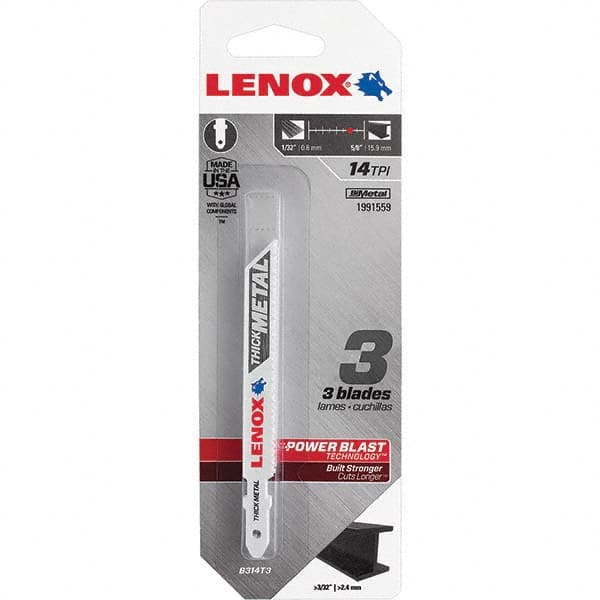 Lenox - Jig Saw Blades Blade Material: Bi-Metal Blade Length (Inch): 3-5/8 - Eagle Tool & Supply