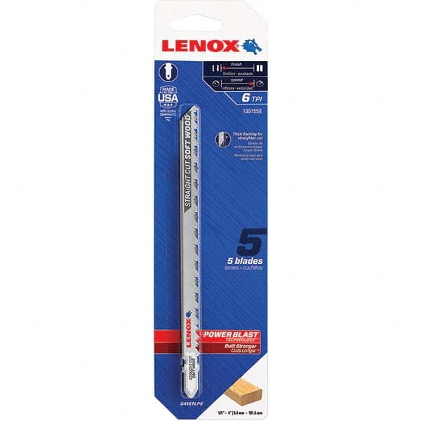 Lenox - Jig Saw Blades Blade Material: Bi-Metal Blade Length (Inch): 6 - Eagle Tool & Supply