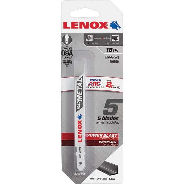 Lenox - Jig Saw Blades Blade Material: Bi-Metal Blade Length (Inch): 3-5/8 - Eagle Tool & Supply