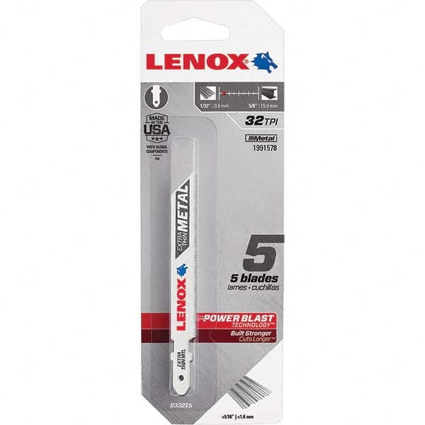 Lenox - Jig Saw Blades Blade Material: Bi-Metal Blade Length (Inch): 3-5/8 - Eagle Tool & Supply