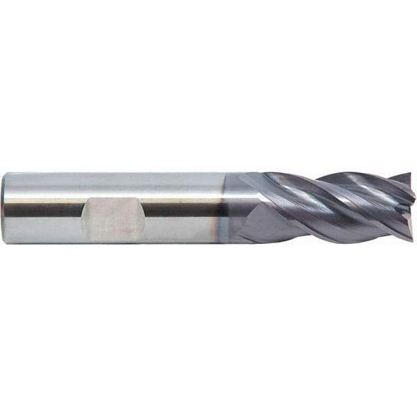 M.A. Ford - 1", 4 Flute, Single End, Solid Carbide, 1/8" Corner Radius End Mill - 4" OAL, 35, 38° Helix, Right Hand Flute, 1-1/2" LOC, Right Hand Cut - Eagle Tool & Supply