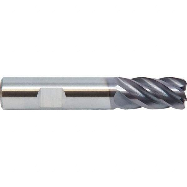 M.A. Ford - 1", 5 Flute, Single End, Solid Carbide, 0.015" Corner Radius End Mill - 4" OAL, 38° Helix, Right Hand Flute, 1-1/2" LOC, Right Hand Cut - Eagle Tool & Supply