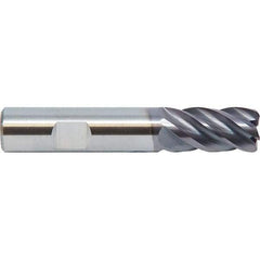 M.A. Ford - 1", 5 Flute, Single End, Solid Carbide, 0.09" Corner Radius End Mill - 4" OAL, 38° Helix, Right Hand Flute, 1-1/2" LOC, Right Hand Cut - Eagle Tool & Supply