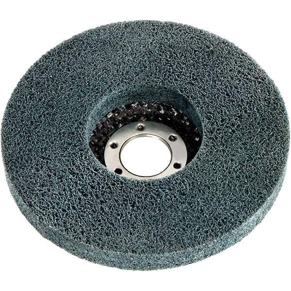 Metabo - 5" Very Fine Grade Zirconia Alumina Deburring Disc - 7/8" Center Hole, Arbor Connection, Gray, 7,950 Max RPM - Eagle Tool & Supply