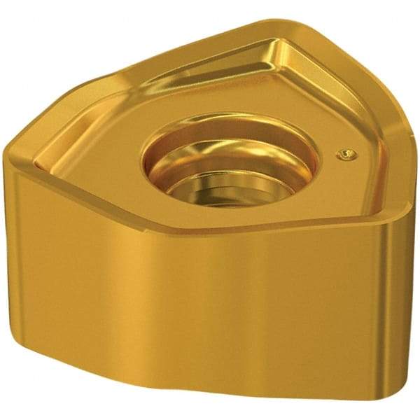 Seco - 218.21230TR M15 Grade MP3000 Carbide Milling Insert - TiAlN Finish, 5.95mm Thick, 1/2" Inscribed Circle, 1.6mm Corner Radius - Eagle Tool & Supply