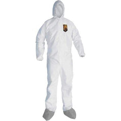 KleenGuard - Size 3XL Microporous Film Laminate General Purpose Coveralls - White, Zipper Closure, Elastic Cuffs, with Boots, Serged Seams - Eagle Tool & Supply