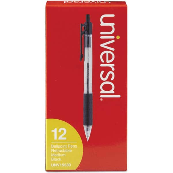 UNIVERSAL - Pens & Pencils Type: Comfort Grip Retractable Pen Color: Black - Eagle Tool & Supply