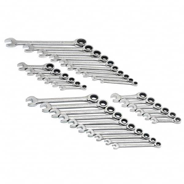 GearWrench - Wrench Sets Tool Type: Ratcheting Combination Wrench System of Measurement: Inch/Metric - Eagle Tool & Supply