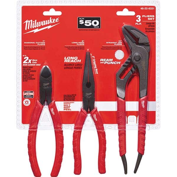 Milwaukee Tool - Plier Sets Set Type: Plier Set Number of Pieces: 3.000 - Eagle Tool & Supply