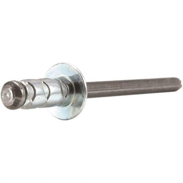 STANLEY Engineered Fastening - Size 4 Dome Head Aluminum Open End Blind Rivet - Aluminum Mandrel, 0.157" to 0.312" Grip, 1/8" Head Diam, 0.129" to 0.142" Hole Diam, 0.078" Body Diam - Eagle Tool & Supply