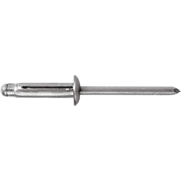 STANLEY Engineered Fastening - Size 5 Dome Head Aluminum Open End Blind Rivet - Aluminum Mandrel, 0.04" to 0.275" Grip, 5/32" Head Diam, 0.165" to 0.177" Hole Diam, - Eagle Tool & Supply