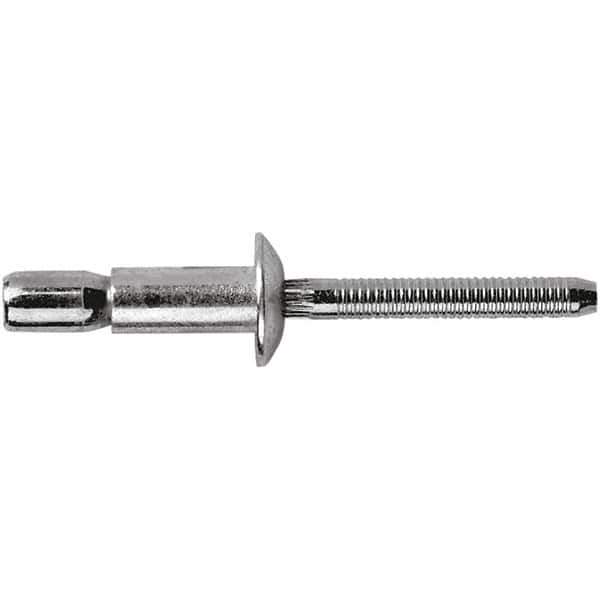 STANLEY Engineered Fastening - Size 8 Dome Head Stainless Steel Structural with Locking Stem Blind Rivet - Stainless Steel Mandrel, 0.08" to 3/8" Grip, 1/4" Head Diam, 0.261" to 0.276" Hole Diam, 0.153" Body Diam - Eagle Tool & Supply