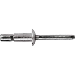 STANLEY Engineered Fastening - Size 8 Dome Head Steel Structural with Locking Stem Blind Rivet - Steel Mandrel, 0.08" to 5/8" Grip, 1/4" Head Diam, 0.261" to 0.276" Hole Diam, 0.153" Body Diam - Eagle Tool & Supply