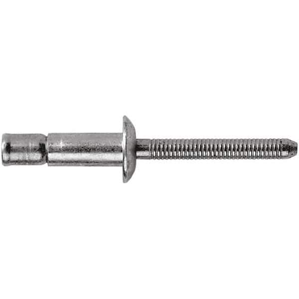 STANLEY Engineered Fastening - Size 6 Dome Head Steel Structural with Locking Stem Blind Rivet - Steel Mandrel, 0.064" to 0.437" Grip, 3/16" Head Diam, 0.194" to 0.204" Hole Diam, 0.12" Body Diam - Eagle Tool & Supply