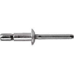 STANLEY Engineered Fastening - Size 6 Dome Head Steel Structural with Locking Stem Blind Rivet - Steel Mandrel, 0.062" to 0.27" Grip, 3/16" Head Diam, 0.194" to 0.204" Hole Diam, 0.114" Body Diam - Eagle Tool & Supply