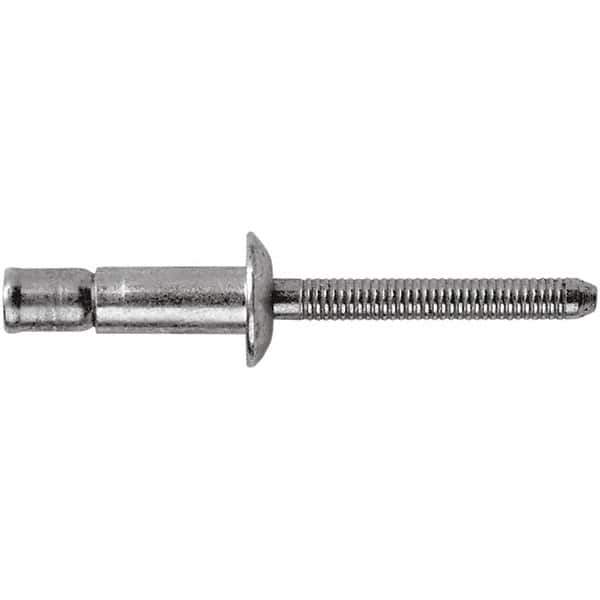 STANLEY Engineered Fastening - Size 6 Dome Head Steel Structural with Locking Stem Blind Rivet - Steel Mandrel, 0.062" to 1/4" Grip, 3/16" Head Diam, 0.194" to 0.204" Hole Diam, 0.12" Body Diam - Eagle Tool & Supply