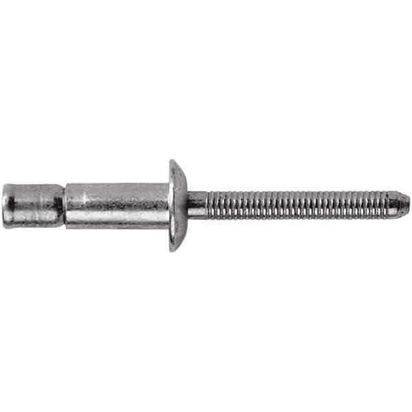 STANLEY Engineered Fastening - Size 8 Countersunk Head Steel Structural with Locking Stem Blind Rivet - Steel Mandrel, 1/8" to 0.475" Grip, 1/4" Head Diam, 0.261" to 0.276" Hole Diam, 0.162" Body Diam - Eagle Tool & Supply