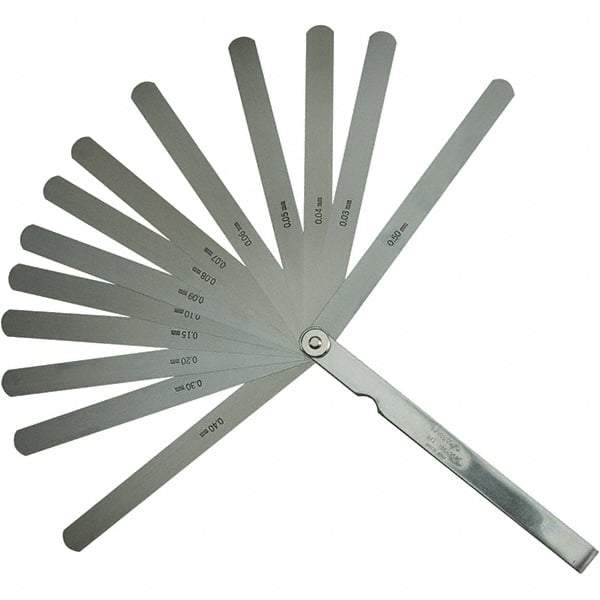 Mitutoyo - Feeler Gages   Thickness (mm): 0.5000    Leaf Length (mm): 150.00 - Eagle Tool & Supply