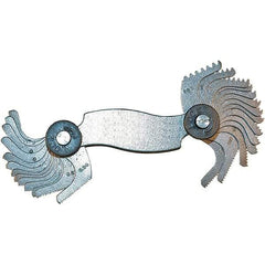 Mitutoyo - Screw Pitch Gages Threads per Inch Range: 8 - 28 Pitch Range (mm): 0.25-2.50 - Eagle Tool & Supply