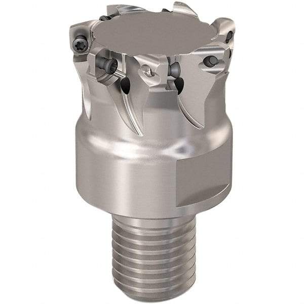 Seco - 31.5mm Cut Diam, 0.8mm Max Depth, M20 Modular Connection Indexable High-Feed End Mill - Screw Holding Method, LP..06 Insert, R217.21 Toolholder, Through Coolant - Eagle Tool & Supply