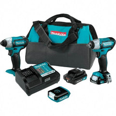 Makita - 12 Volt Cordless Tool Combination Kit - Includes Impact Driver, 3/8" Compact Impact Wrench & Flashlight, Lithium-Ion Battery Included - Eagle Tool & Supply