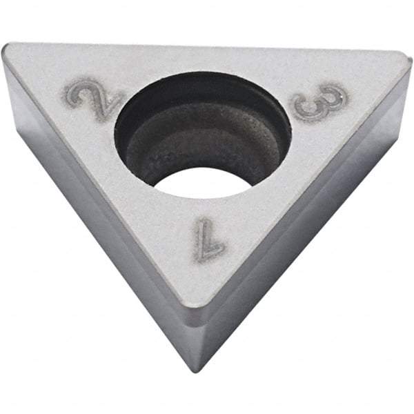Seco - TCGW1.81.5 Grade CBN010 PCBN Turning Insert - Uncoated, 60° Triangle, 0.016" Corner Radius - Eagle Tool & Supply