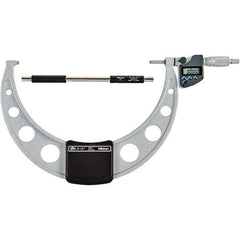 Mitutoyo - 9 to 10" Range, 0.00005" Resolution, Standard Throat IP65 Electronic Outside Micrometer - 0.0002" Accuracy, Ratchet Stop Thimble, Carbide-Tipped Face, SR44 Battery - Eagle Tool & Supply