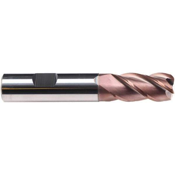 Emuge - 16mm Diam, 32mm LOC, 4 Flute Solid Carbide Roughing & Finishing End Mill - TiAlN Finish, 92mm OAL, 16mm Shank Diam, Weldon Shank, 38° Helix, Long Length - Eagle Tool & Supply