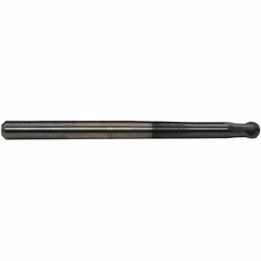 Emuge - 8mm Diam, 5.7mm LOC, 2 Flute Solid Carbide Ball End Mill - TiAlN Finish, Single End, 100mm OAL, 8mm Shank Diam, Ball Flute - Eagle Tool & Supply