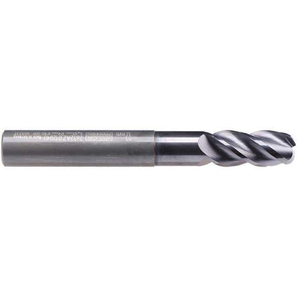Emuge - 8mm Diam, 19mm LOC, 4 Flute Solid Carbide Roughing & Finishing End Mill - TiAlN Finish, 68mm OAL, 8mm Shank Diam, Cylindrical Shank, 40° Helix, Extra Long Length - Eagle Tool & Supply