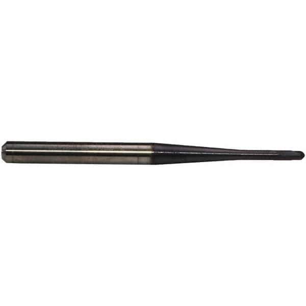 Emuge - 2mm Diam, 1.3mm LOC, 2 Flute Solid Carbide Ball End Mill - TiAlN Finish, Single End, 80mm OAL, 6mm Shank Diam, Ball Flute - Eagle Tool & Supply