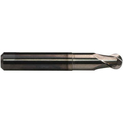Emuge - 5/16" Diam, 9/32" LOC, 2 Flute Solid Carbide Ball End Mill - CrN Finish, Single End, 2-1/2" OAL, 5/16" Shank Diam, Ball Flute - Eagle Tool & Supply