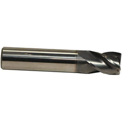 Emuge - 7/16" Diam, 5/8" LOC, 4 Flute Solid Carbide Roughing & Finishing End Mill - CrN Finish, 2-1/2" OAL, 7/16" Shank Diam, Cylindrical Shank, 38° Helix, Centercutting, Stub Length - Eagle Tool & Supply