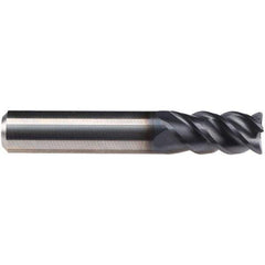 Emuge - 10mm Diam, 30mm LOC, 4 Flute Solid Carbide Roughing & Finishing End Mill - TiAlN Finish, 72mm OAL, 10mm Shank Diam, Cylindrical Shank, 50° Helix, Centercutting, Long Length - Eagle Tool & Supply