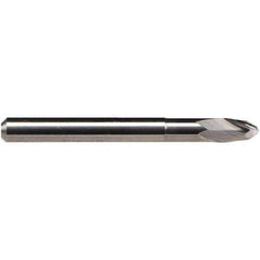 Emuge - 1mm Diam, 2mm LOC, 2 Flute Solid Carbide Ball End Mill - Uncoated, Single End, 38mm OAL, 3mm Shank Diam, Ball Flute - Eagle Tool & Supply