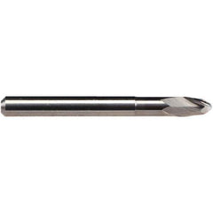 Emuge - 10mm Diam, 8mm LOC, 2 Flute Solid Carbide Ball End Mill - Uncoated, Single End, 72mm OAL, 10mm Shank Diam, Ball Flute - Eagle Tool & Supply