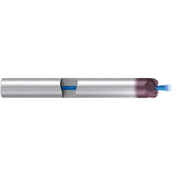 Emuge - 16mm, 9 Flute, Single End, Solid Carbide, 1mm Corner Radius End Mill - 108mm OAL, 20° Helix, Right Hand Flute, 1mm LOC, Right Hand Cut - Eagle Tool & Supply