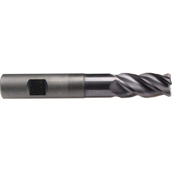 Emuge - 16mm Diam, 32mm LOC, 4 Flute Solid Carbide Roughing & Finishing End Mill - TiAlN Finish, 108mm OAL, 16mm Shank Diam, Weldon Shank, 40° Helix, Extra Long Length - Eagle Tool & Supply
