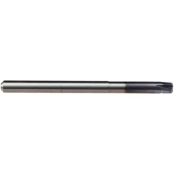 Emuge - 6mm Diam, 4 Flute Solid Carbide Roughing & Finishing End Mill - TiAlN Finish, Cylindrical Shank, 0° Helix, Long Length - Eagle Tool & Supply