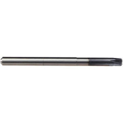 Emuge - 6mm Diam, 4 Flute Solid Carbide Roughing & Finishing End Mill - TiAlN Finish, Cylindrical Shank, 0° Helix, Long Length - Eagle Tool & Supply
