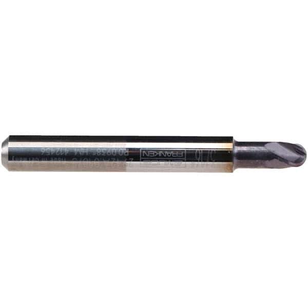Emuge - 1/4" Diam, 1/4" LOC, 4 Flute Solid Carbide Ball End Mill - TiAlN Finish, Single End, 2" OAL, 1/4" Shank Diam, Ball Flute - Eagle Tool & Supply