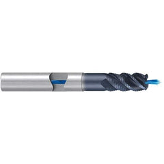 Emuge - 12mm Diam, 26mm LOC, 4 Flute Solid Carbide Roughing & Finishing End Mill - TiAlN Finish, 93mm OAL, 12mm Shank Diam, Cylindrical Shank, 45° Helix, Extra Long Length - Eagle Tool & Supply