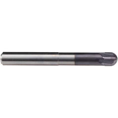 Emuge - 10mm Diam, 8mm LOC, 4 Flute Solid Carbide Ball End Mill - TiAlN Finish, Single End, 100mm OAL, 10mm Shank Diam, Ball Flute - Eagle Tool & Supply