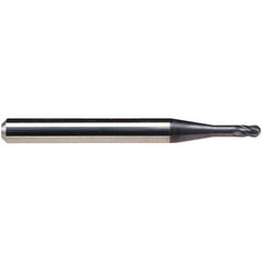 Emuge - 3mm Diam, 3.5mm LOC, 4 Flute Solid Carbide Ball End Mill - TiAlN Finish, Single End, 57mm OAL, 6mm Shank Diam, Ball Flute - Eagle Tool & Supply