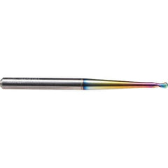 Emuge - 4mm Diam, 4mm LOC, 2 Flute Solid Carbide Ball End Mill - CrN Finish, Single End, 80mm OAL, 6mm Shank Diam, Ball Flute - Eagle Tool & Supply