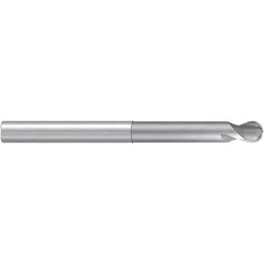 Emuge - 8mm Diam, 7mm LOC, 2 Flute Solid Carbide Ball End Mill - Uncoated, Single End, 120mm OAL, 8mm Shank Diam, Ball Flute - Eagle Tool & Supply