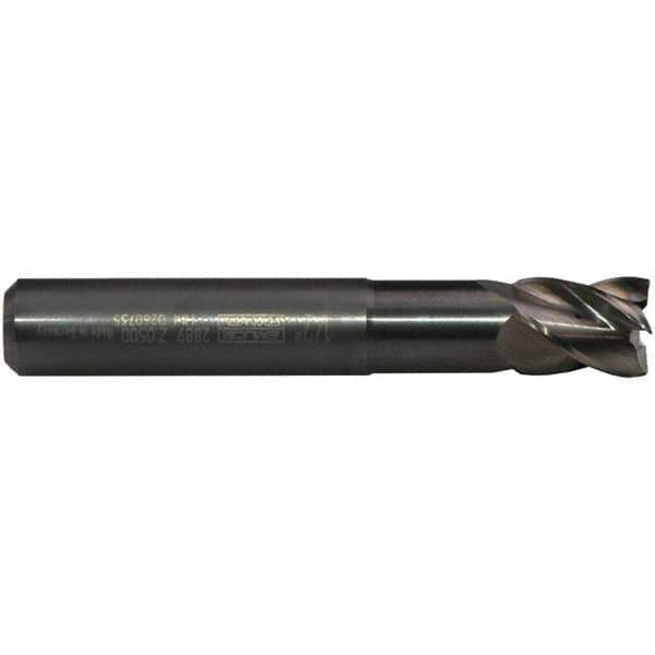 Emuge - 6mm Diam, 8mm LOC, 3 Flute Solid Carbide Roughing & Finishing End Mill - CrN Finish, 57mm OAL, 6mm Shank Diam, Cylindrical Shank, 40° Helix, Long Length - Eagle Tool & Supply