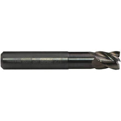 Emuge - 1" Diam, 1-1/4" LOC, 4 Flute Solid Carbide Roughing & Finishing End Mill - Uncoated, 5" OAL, 1" Shank Diam, Cylindrical Shank, 40° Helix, Long Length - Eagle Tool & Supply